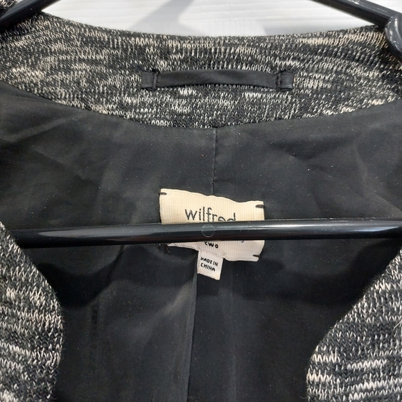 Aritzia Wilfred Wool Blend Marled Grey Bomber 2 - Picture 2 of 5